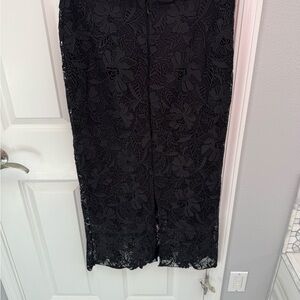 H&M Black Lace Midi Skirt